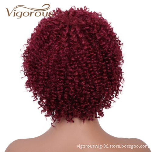 Vigorous Perruqu Ombre Vendors 16 Inches Deep Wave Wholesale 100% Human Hair Burgundy Real Human Hair Wigs For Black Women
